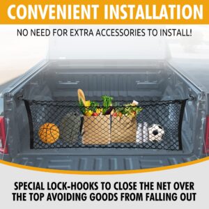 Envelope Style Trunk Mesh Cargo Net For Ford F150 2015 - 2023 Car Accessories - Premium Trunk Organizers and Storage - Cargo Bed for Pickup Truck