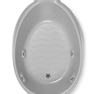 Skip Hop Baby Bath Tub, 3-Stage Smart Sling Tub, Moby, Grey