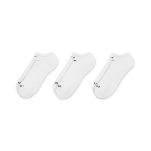 Nike Everyday Plus Cushion No Show Socks 3-Pair Pack White/Black XL (US Men's Shoe 12-15)