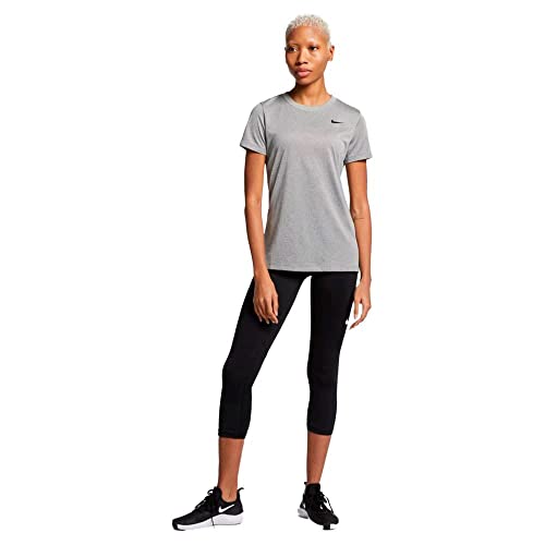 Nike Women's Dry Legend Training T Shirt (Dark Grey Heather/Black, Medium)