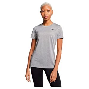 Nike Women's Dry Legend Training T Shirt (Dark Grey Heather/Black, Medium)