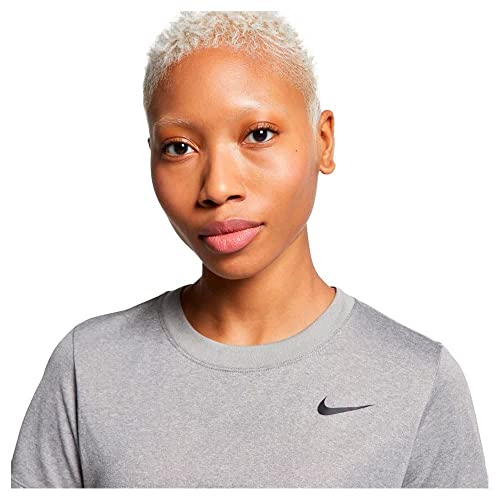 Nike Women's Dry Legend Training T Shirt (Dark Grey Heather/Black, Medium)