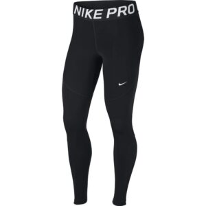 nike women's pro tight (black/white, large)