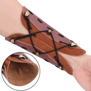 Dilwe Arm Guard, Shooting Archery Arrow Leather Arm Guard Strap Armband For Hunting Shooting Bow