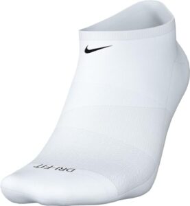 nike mens everyday plus cushion training no-show socks 3-pack (white/black, large)