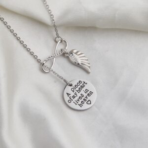 Memorial Jewelry Sympathy Gift A Piece of My Heart Lives In Heaven Lariat Y Necklace Loss Jewelry Gift (Y neckalce)