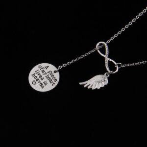 Memorial Jewelry Sympathy Gift A Piece of My Heart Lives In Heaven Lariat Y Necklace Loss Jewelry Gift (Y neckalce)