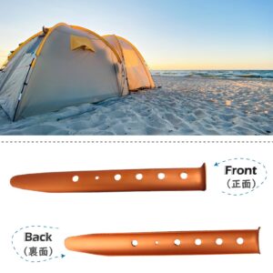 TRIWONDER 6X Snow and Sand Tent Stakes Pegs - Aluminum U-Shaped Tent Pegs Tent Nails Lightweight for Camping Hiking Backpacking (Red - U-Shaped - 12.2 Inches)