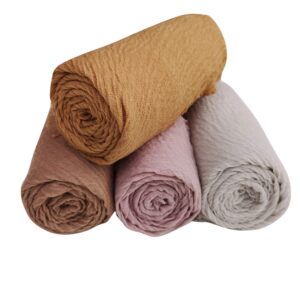 MANSHU 4PCS Women Soft Cotton Scarf Shawl Long Scarf, Scarf and Wrap, Big Head Scarf.