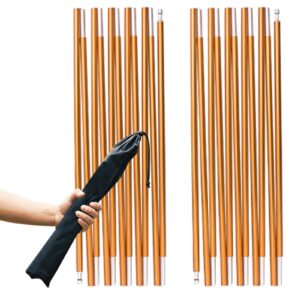 triwonder tent pole 2 pcs - aluminium rod tent pole replacement accessories tent bar tent building supporting rod awning frames kit for hiking camping (gold - 11.81ft)