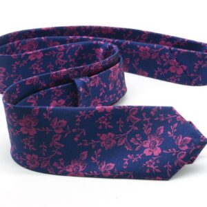 Men Handmade Silk Tie Fashion Blue Rose Small Floral Wedding Party Dance Necktie