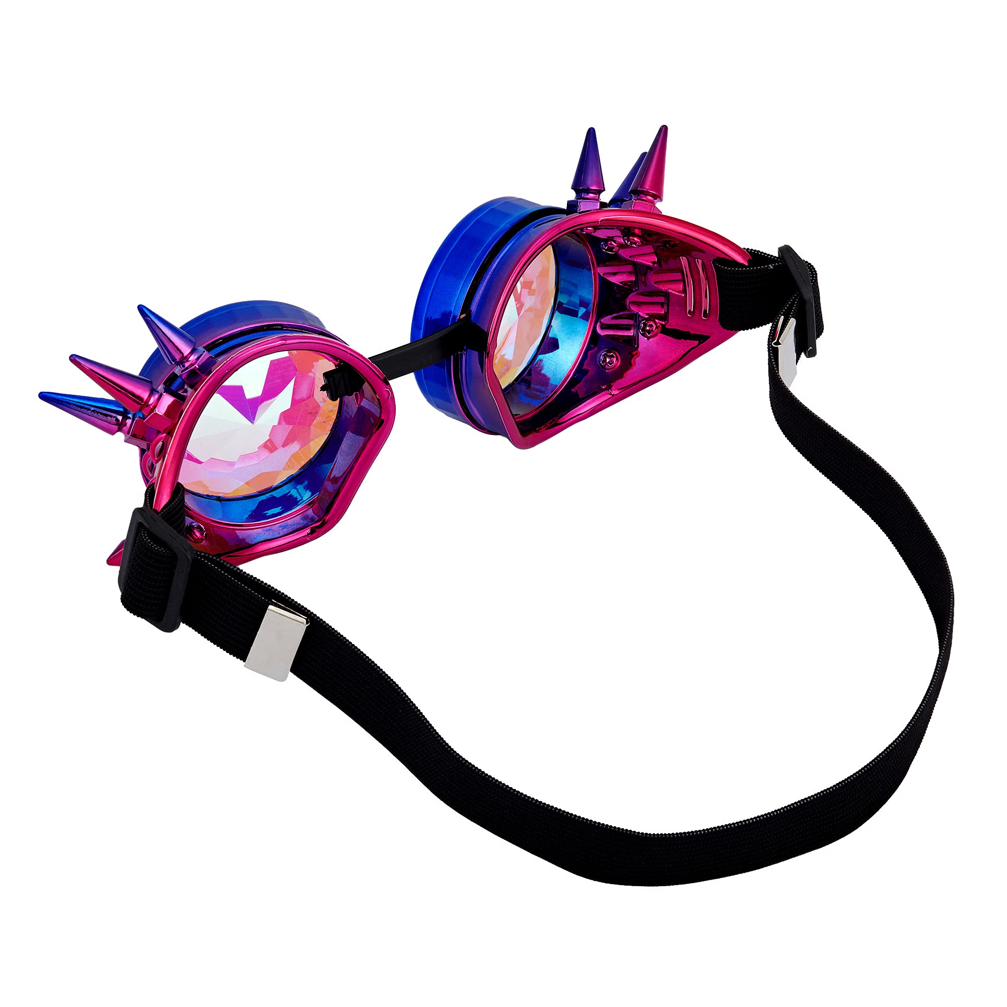 Lelinta Rainbow Kaleidoscope Goggles Steampunk Kaleidoscope Goggles,Ideal for Music Festivals, Raves, and Psychedelic Parties