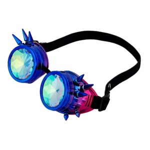 Lelinta Rainbow Kaleidoscope Goggles Steampunk Kaleidoscope Goggles,Ideal for Music Festivals, Raves, and Psychedelic Parties