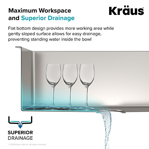 KRAUS 24-inch 18 Gauge Pax Laundry and Utility Sink Combo Set with Bolden 18-inch Kitchen Faucet and Soap Dispenser, Chrome KHU24L-1610-53CH