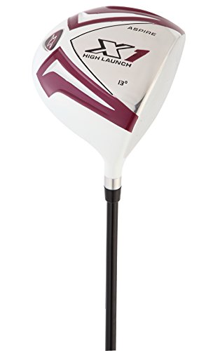 Aspire X1 Ladies Womens Complete Golf Club Set Includes Driver, Fairway, Hybrid, 6-PW Irons, Putter, Stand Bag, 3 H/C's Purple - Regular or Petite Size! (Petite Size -1", Right Handed)