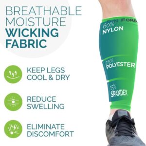 Calf Compression Sleeves for Men and Women - Leg Compression Sleeve - Footless Compression Socks for Runners, Shin Splints, Varicose Vein & Calf Pain Relief - Calf Brace for Running, Cycling, Travel