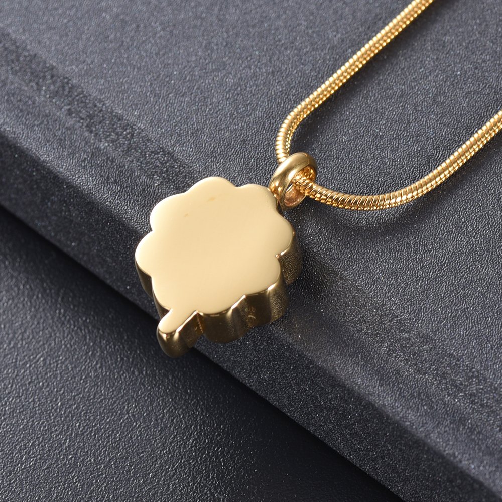 Four Leaf Clover Cremation Jewelry for Ashes for Women Memorial Urn Pendant Necklace Ashes Keepsake Urns (Gold)