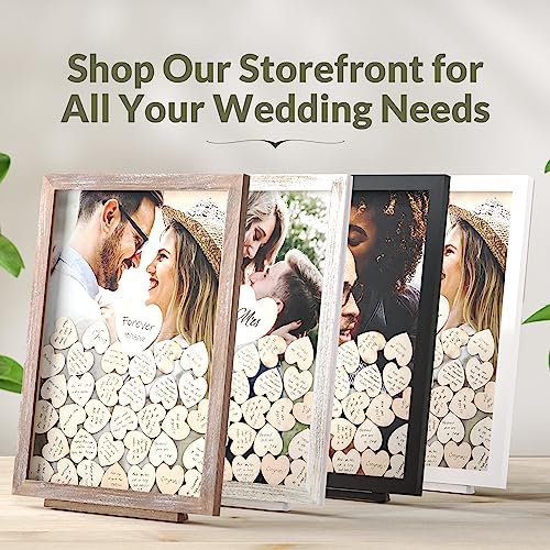 GLM Premium Wedding Guest Book Alternative with Welcome Sign and 85 Hearts - A Perfect Piece to Rustic Wedding Decorations for Ceremony Outside, an Alternative for Your Guest Book Wedding Reception!