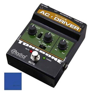 radial engineering tonebone ac driver acoustic instrument preamp and direct box with microfiber and free everythingmusic 1 year extended warranty