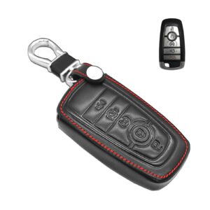 mechcos compatible with ford bronco edge escape expedition explorer f-150 f-150 lightning f-250 f-350 super duty mustang lincoln nautilus navigator aviator leather key fob cover case protector shell