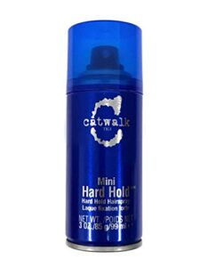 tigi catwalk travel size hard hold hairspray, 3 ounce