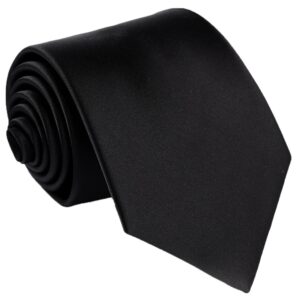 fortunatever classical men's solid handmade extra long necktie,black tie with gift box