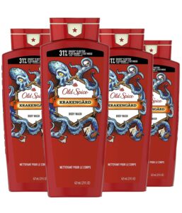 old spice body wash for men wild collection krakengard scent pack of 4, citrus, 21 fl oz