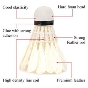 12Pcs/Lot Badminton Balls, Stable White Advanced Goose Feather Hight Speed Shuttlecocks