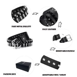 YYHJM Bullet Rivet Belts Personalized Black Belt Fantastic Pu Leather Belt For Jeans Hip Hop