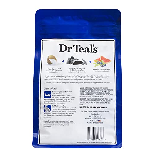 Dr Teals, Epsom Salt Charcoal, 3 Pound