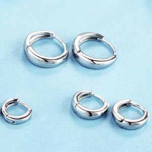 925 Sterling Silver Mini Hoop Earrings for Women - Hypoallergenic Cartilage, Tragus, 10mm-15mm