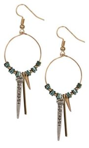 spunkysoul tribal gold boho chic ethnic vintage hoop circle fishhook dangle earrings for women and girls gift jewelry bohemian