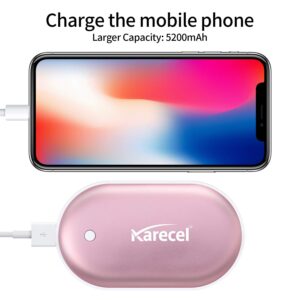 Karecel Rechargeable Electric 5200mAh Powerbank Reusable, Portable USB Hand Warmer Heater Battery Pocket Warmer, Best Gifts for Men and Women in Cold Winter