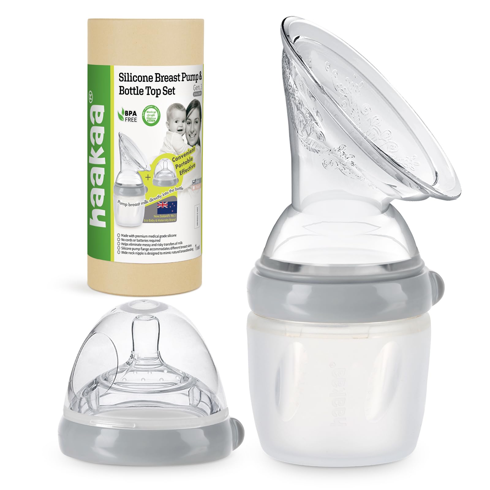 haakaa Manual Breast Pump Breast Milk Collector Gen 3 Multi-Functional Feeding Set 5.4oz/160ml