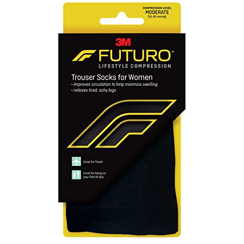 FUTURO Trouser Socks for Women Moderate (15-20 mm/Hg), Medium