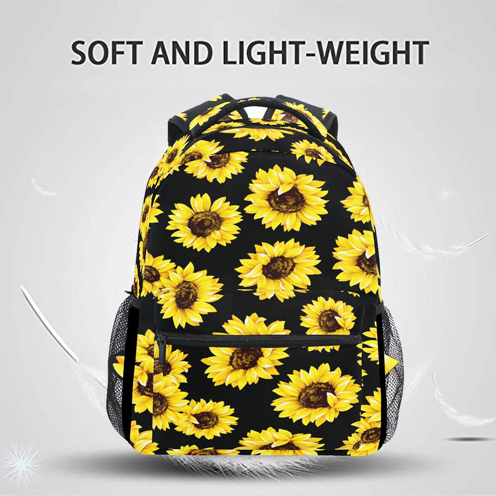 Kcldeci Sunflower Kids Backpack for Girls Sunflower Backpacks Elementary Bookbags School Bags Bookbag Casual Daypack