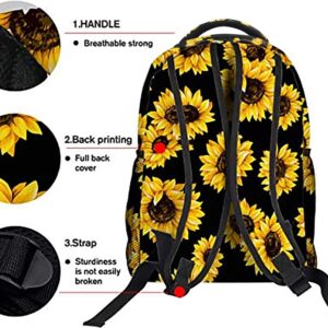 Kcldeci Sunflower Kids Backpack for Girls Sunflower Backpacks Elementary Bookbags School Bags Bookbag Casual Daypack