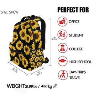 Kcldeci Sunflower Kids Backpack for Girls Sunflower Backpacks Elementary Bookbags School Bags Bookbag Casual Daypack