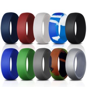 pamtier 10 pack affordable silicone rubber wedding bands durable comfortable rings size 12