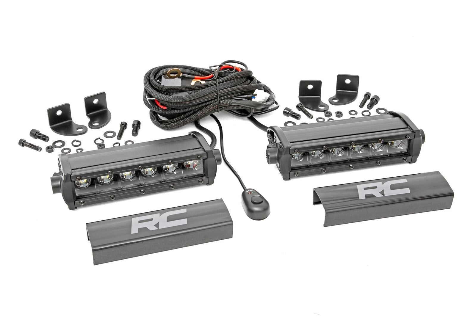 Rough Country 6" Black Series Single Row CREE LED Light Bars | Pair - 70706BL