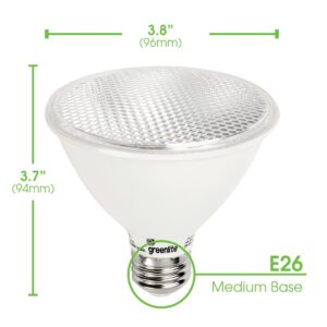 Greenlite LED PAR30 Short Neck Dimmable Flood Light Bulb, 11W (75W Equivalent), 900 Lumens, 2700k Bright White, 120V, Indoor/Outdoor, Energy Star Certified, UL Listed (6 Pack)