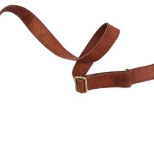 WerKens Genuine Leather Adjustable Mandolin,Ukulele Strap Belt, Soft Feel Comfortable Grip Slim Design - Brown - 1.40" inch Wide