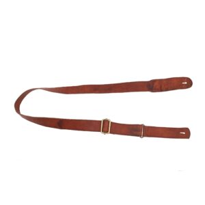 WerKens Genuine Leather Adjustable Mandolin,Ukulele Strap Belt, Soft Feel Comfortable Grip Slim Design - Brown - 1.40" inch Wide