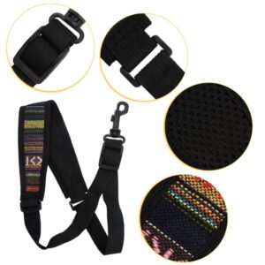 Saxophone Strap, Adjustable Single Shoulder Sax Strap Portable Cotton Neck Sax Strap(Folk Style)