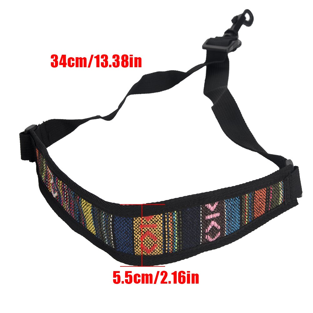 Saxophone Strap, Adjustable Single Shoulder Sax Strap Portable Cotton Neck Sax Strap(Folk Style)