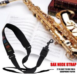 Saxophone Strap, Adjustable Single Shoulder Sax Strap Portable Cotton Neck Sax Strap(Folk Style)