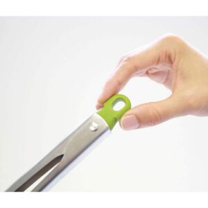 Joseph Joseph Elevate Stainless Steel Tongs with Silicone Tips, One-Size, Gray/Green