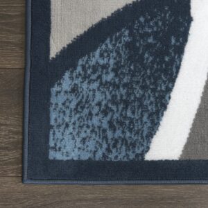 Home Dynamix Lyndhurst Rotana Modern Area Rug, Contemporary Blue/Gray/Ivory 7'8"x10'7", Rectangular