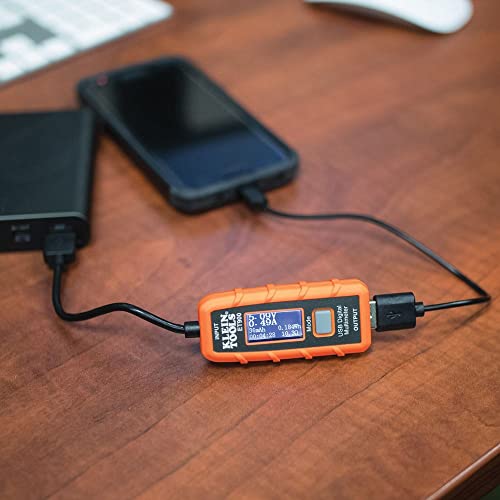 Klein Tools ET900 USB Power Meter, USB-A Digital Meter for Voltage, Current, Capacity, Energy Resistance