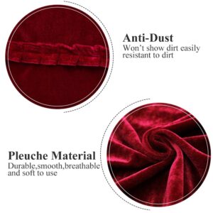 Upright Piano Cover, Colorfast Pleuche Full Piano Dust Proof Decorated Cover(Red)